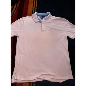 Tommy Hilfiger Polo Shirt Men's L Classic Fit Cotton Short Sleeve  PINK large